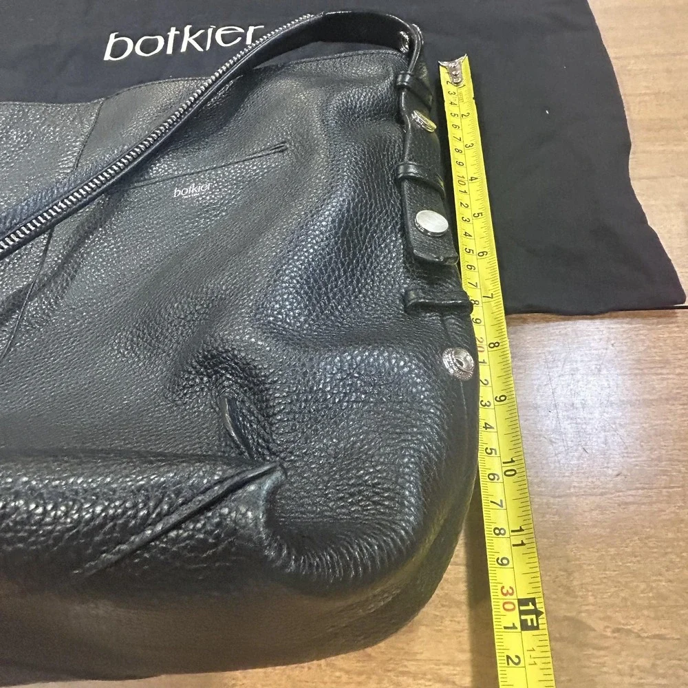 Botkier Hobo Bag Womens Large Black Pebbled Leather Shoulder Purse Dust Bag